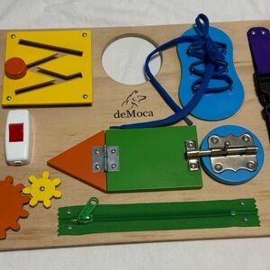 Interactive Wooden Activity Board - Multicolor